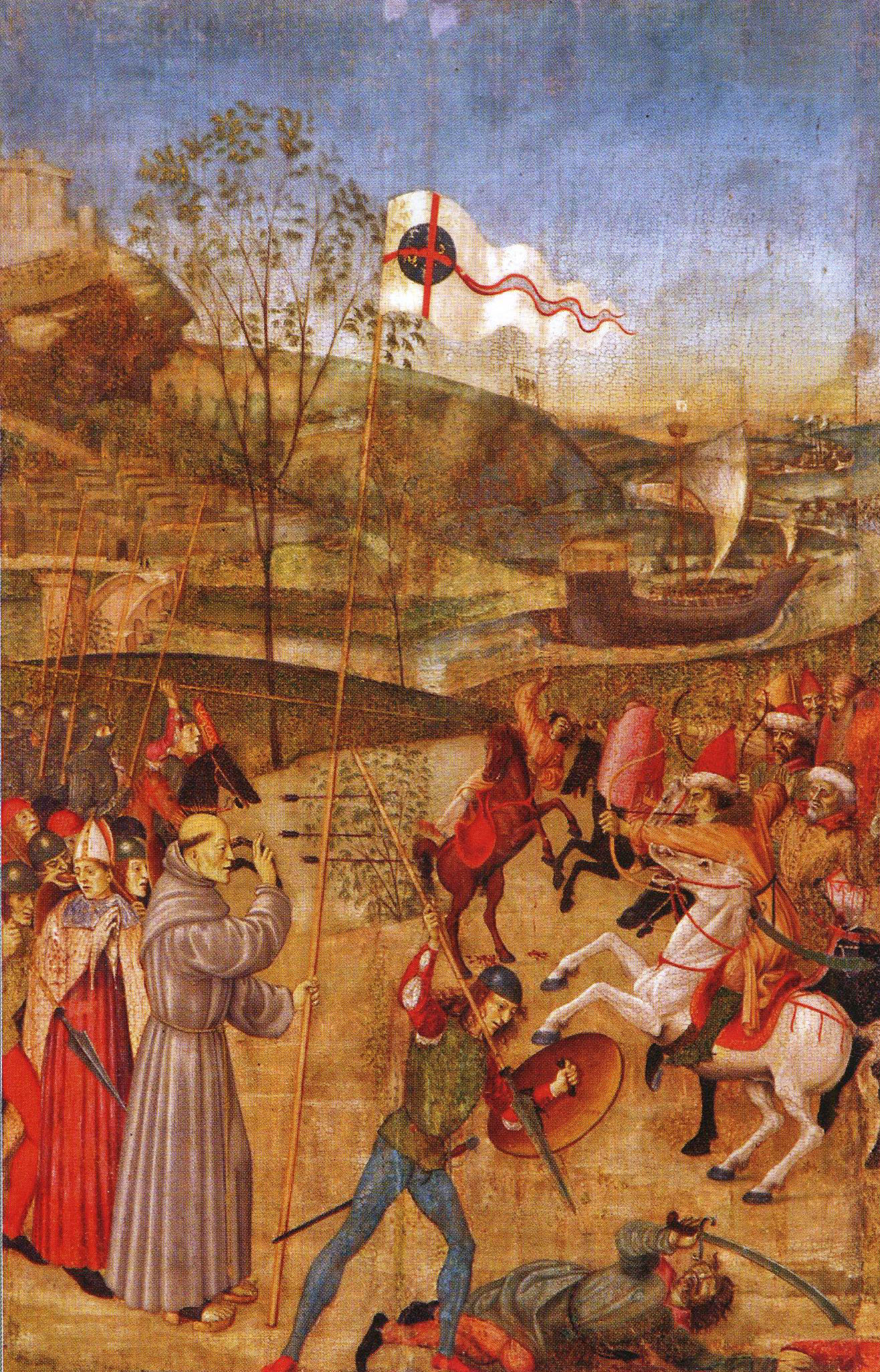 15th-century painting of St. John of Capistrano at the battle of Belgrade