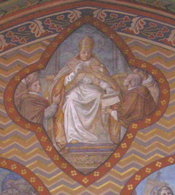 Fresco portrait of Pope Callixtus III by Károly Lotz