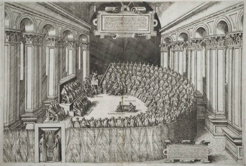 A 1563 engraving of the Council of Trent