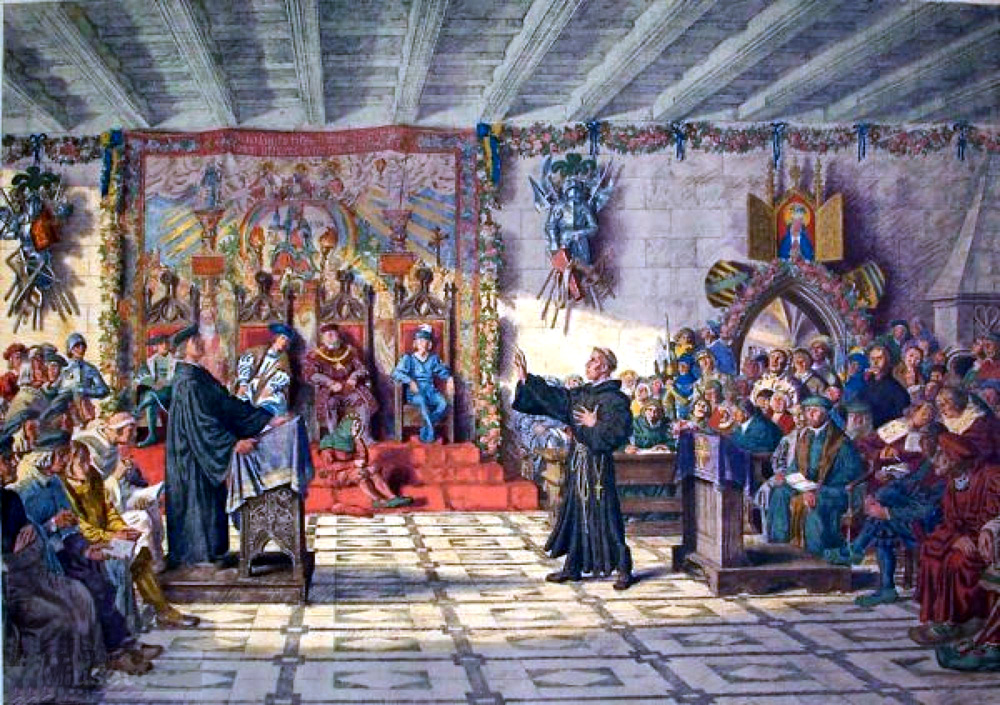 Painting depicting the 1519 Leipzig Disputation between Johann Eck and Martin Luther